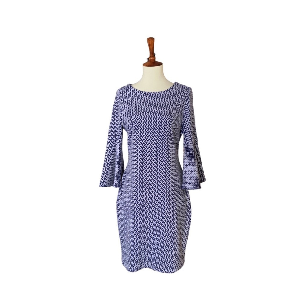 Tyler‎ Boe Blue White Sheath Dress Size Small
